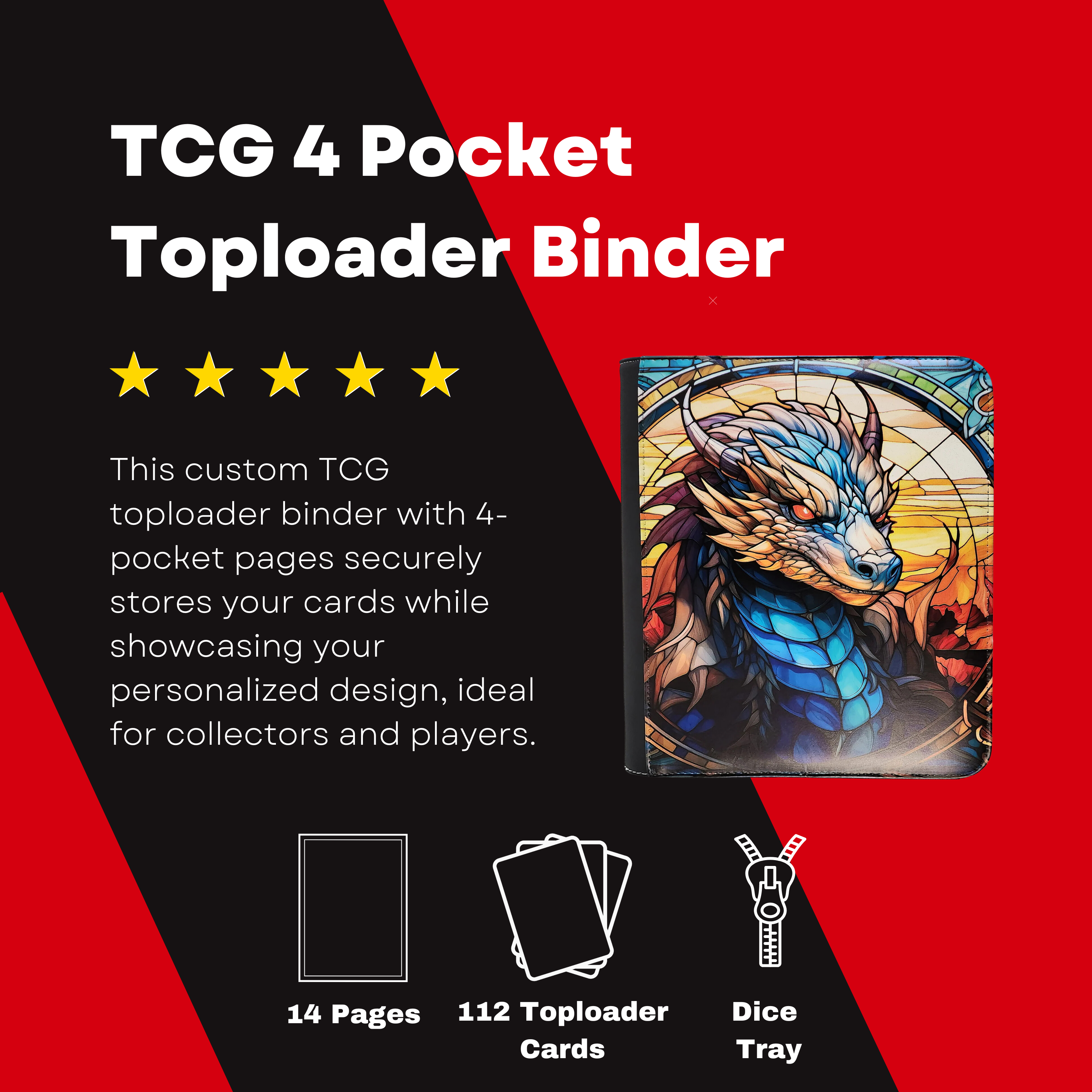 Custom 4 Pockets Toploader Binder